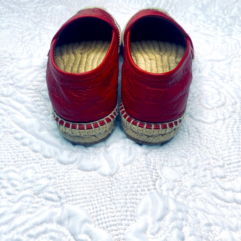 Gucci Red Leather Espadrilles with GG Signature Size 38 - Picture 4 of 10